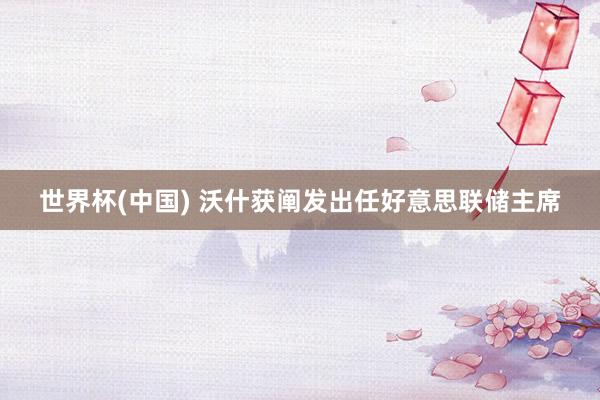 世界杯(中国) 沃什获阐发出任好意思联储主席