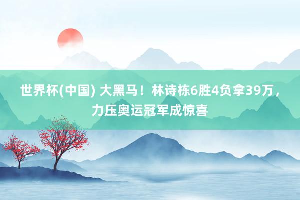 世界杯(中国) 大黑马！林诗栋6胜4负拿39万，力压奥运冠军成惊喜
