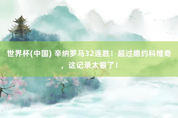 世界杯(中国) 辛纳罗马32连胜！超过德约科维奇，这记录太狠了！
