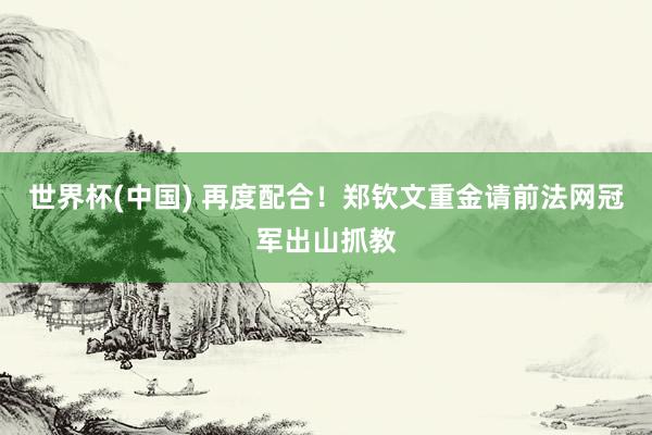 世界杯(中国) 再度配合！郑钦文重金请前法网冠军出山抓教