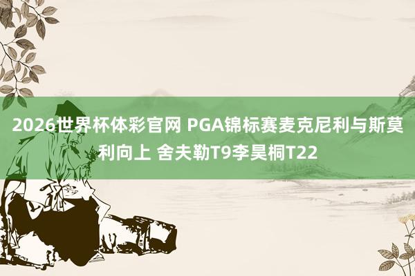 2026世界杯体彩官网 PGA锦标赛麦克尼利与斯莫利向上 舍夫勒T9李昊桐T22