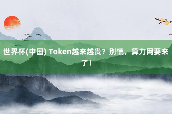 世界杯(中国) Token越来越贵？别慌，算力网要来了！
