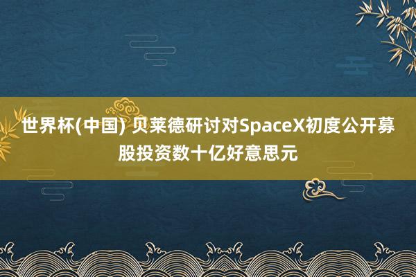 世界杯(中国) 贝莱德研讨对SpaceX初度公开募股投资数十亿好意思元