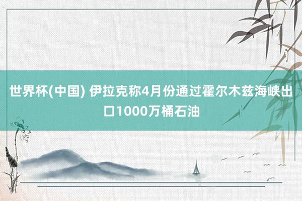 世界杯(中国) 伊拉克称4月份通过霍尔木兹海峡出口1000万桶石油