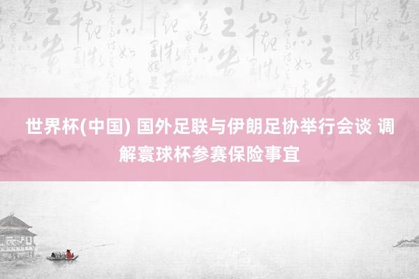 世界杯(中国) 国外足联与伊朗足协举行会谈 调解寰球杯参赛保险事宜