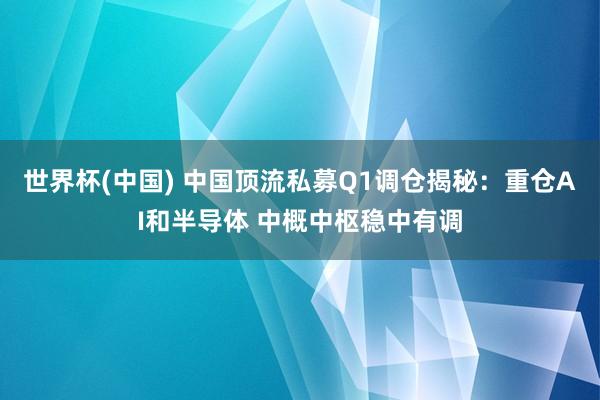 世界杯(中国) 中国顶流私募Q1调仓揭秘：重仓AI和半导体 中概中枢稳中有调