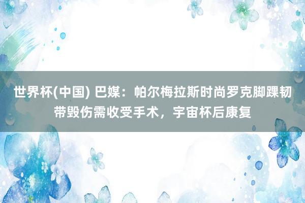 世界杯(中国) 巴媒：帕尔梅拉斯时尚罗克脚踝韧带毁伤需收受手术，宇宙杯后康复
