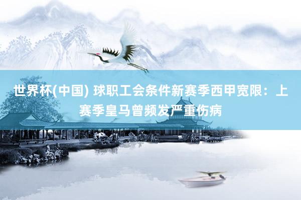 世界杯(中国) 球职工会条件新赛季西甲宽限：上赛季皇马曾频发严重伤病