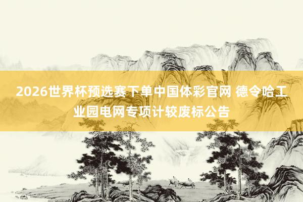 2026世界杯预选赛下单中国体彩官网 德令哈工业园电网专项计较废标公告