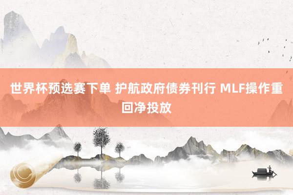 世界杯预选赛下单 护航政府债券刊行 MLF操作重回净投放