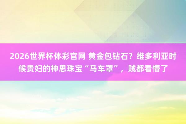 2026世界杯体彩官网 黄金包钻石？维多利亚时候贵妇的神思珠宝“马车罩”，贼都看懵了