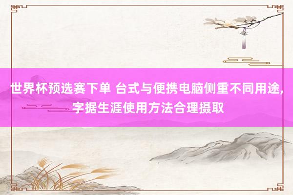 世界杯预选赛下单 台式与便携电脑侧重不同用途， 字据生涯使用方法合理摄取