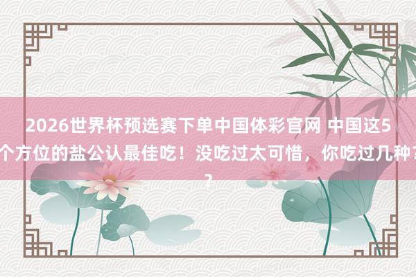 2026世界杯预选赛下单中国体彩官网 中国这5个方位的盐公认最佳吃!没吃过太可惜,你吃过几种?